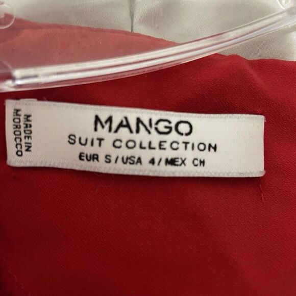 Mango Suit Collection Dress Women Size 4 Red Flutter Hem Short Sleeve Classic … - Picture 6 of 8